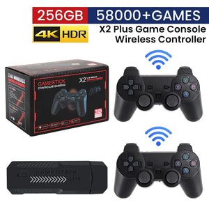 Planet Gates 256G 58,000 Games GD10 Plus Game Stick 4K HD Video Game Console 2.4G Double Wireless Controller Game Stick For N64/PSP/PS1/GBA