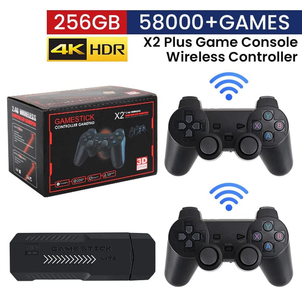 Planet Gates 256G 58,000 Games GD10 Plus Game Stick 4K HD Video Game Console 2.4G Double Wireless Controller Game Stick For N64/PSP/PS1/GBA