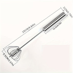 Planet Gates 25cm*5.5cm 1pc Stainless Steel Semi-Automatic Egg Beater Mixer: Whip Up Delicious Treats with Ease!