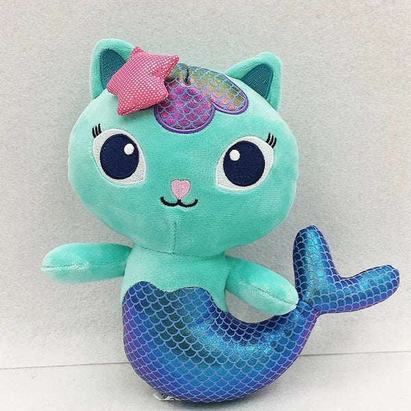 Planet Gates 25cm 7-piece Gabby doll house plush toy cartoon stuffed animal mermaid cat mermaid plush doll children's Christmas gift
