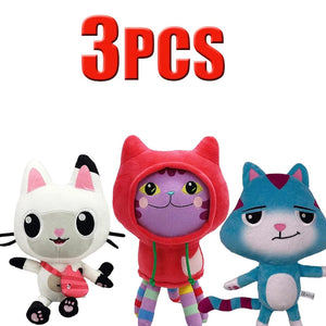 Planet Gates 25cm 7-piece Gabby doll house plush toy cartoon stuffed animal mermaid cat mermaid plush doll children's Christmas gift