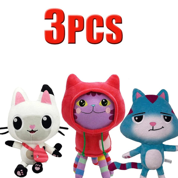 Planet Gates 25cm 7-piece Gabby doll house plush toy cartoon stuffed animal mermaid cat mermaid plush doll children's Christmas gift