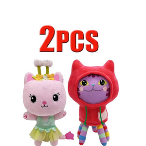 Planet Gates 25cm 7-piece Gabby doll house plush toy cartoon stuffed animal mermaid cat mermaid plush doll children's Christmas gift