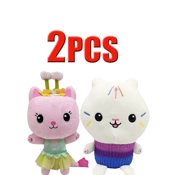 Planet Gates 25cm 7-piece Gabby doll house plush toy cartoon stuffed animal mermaid cat mermaid plush doll children's Christmas gift