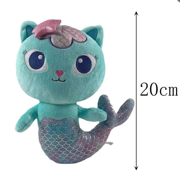 Planet Gates 25cm 7-piece Gabby doll house plush toy cartoon stuffed animal mermaid cat mermaid plush doll children's Christmas gift