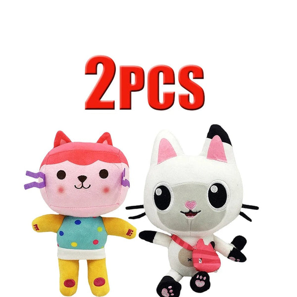 Planet Gates 25cm 7-piece Gabby doll house plush toy cartoon stuffed animal mermaid cat mermaid plush doll children's Christmas gift