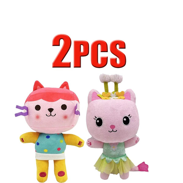 Planet Gates 25cm 7-piece Gabby doll house plush toy cartoon stuffed animal mermaid cat mermaid plush doll children's Christmas gift