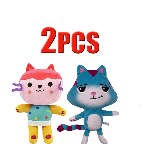 Planet Gates 25cm 7-piece Gabby doll house plush toy cartoon stuffed animal mermaid cat mermaid plush doll children's Christmas gift