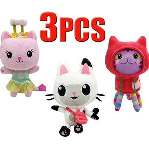 Planet Gates 25cm 7-piece Gabby doll house plush toy cartoon stuffed animal mermaid cat mermaid plush doll children's Christmas gift