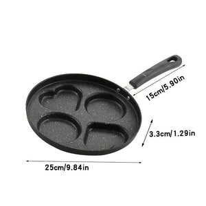 Planet Gates 25cm/9.84in 1pc, Non-Stick Cast Iron Frying Pan for Eggs and Pancakes - Dishwasher Safe and Compatible with Gas and Induction Cooktops - Perfect for Home Kitchen