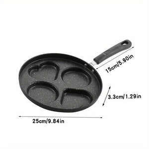 Planet Gates 25cm/9.84in 1pc, Non-Stick Cast Iron Frying Pan for Eggs and Pancakes - Dishwasher Safe and Compatible with Gas and Induction Cooktops - Perfect for Home Kitchen
