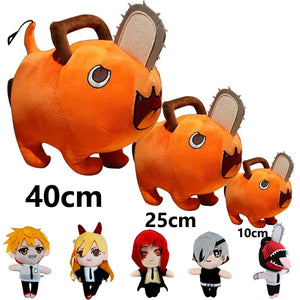 Planet Gates 25cm Anime Chainsaw Man Dolls Plush Toy Cartoon Pochita Orange Dog Pillow Stuffed Soft Toy for Kids Birthday Gift