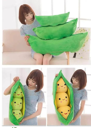 Planet Gates 25CM Cute Children's Baby Plush Peas Filled Plant Doll Toy Children Kawaii Quality Pea-shaped Pillow Toy Boy Girl Gift