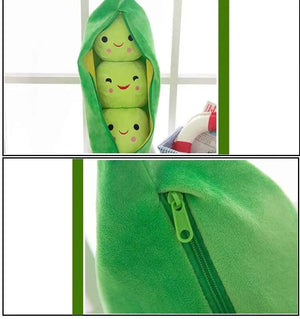 Planet Gates 25CM Cute Children's Baby Plush Peas Filled Plant Doll Toy Children Kawaii Quality Pea-shaped Pillow Toy Boy Girl Gift