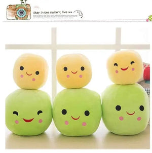 Planet Gates 25CM Cute Children's Baby Plush Peas Filled Plant Doll Toy Children Kawaii Quality Pea-shaped Pillow Toy Boy Girl Gift