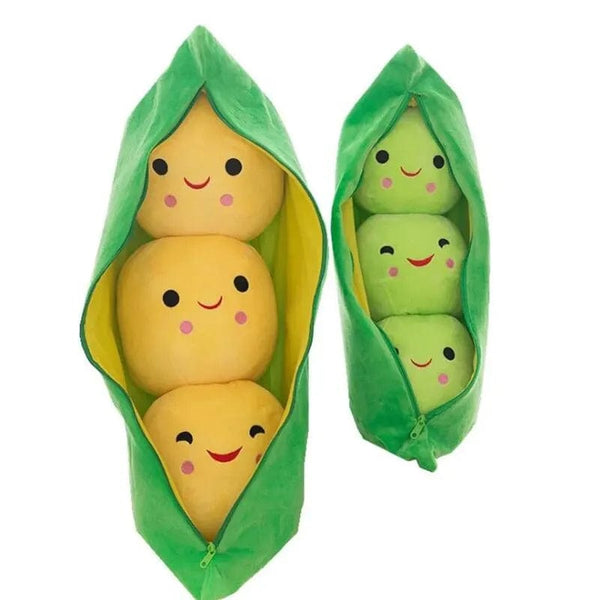 Planet Gates 25CM Cute Children's Baby Plush Peas Filled Plant Doll Toy Children Kawaii Quality Pea-shaped Pillow Toy Boy Girl Gift