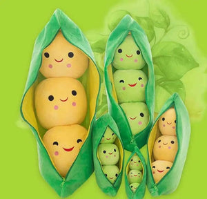 Planet Gates 25CM Cute Children's Baby Plush Peas Filled Plant Doll Toy Children Kawaii Quality Pea-shaped Pillow Toy Boy Girl Gift