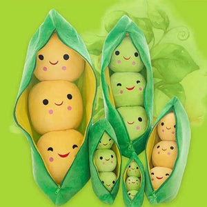 Planet Gates 25CM Cute Children's Baby Plush Peas Filled Plant Doll Toy Children Kawaii Quality Pea-shaped Pillow Toy Boy Girl Gift