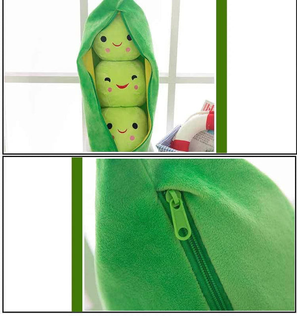 Planet Gates 25CM Cute Children's Baby Plush Peas Filled Plant Doll Toy Children Kawaii Quality Pea-shaped Pillow Toy Boy Girl Gift
