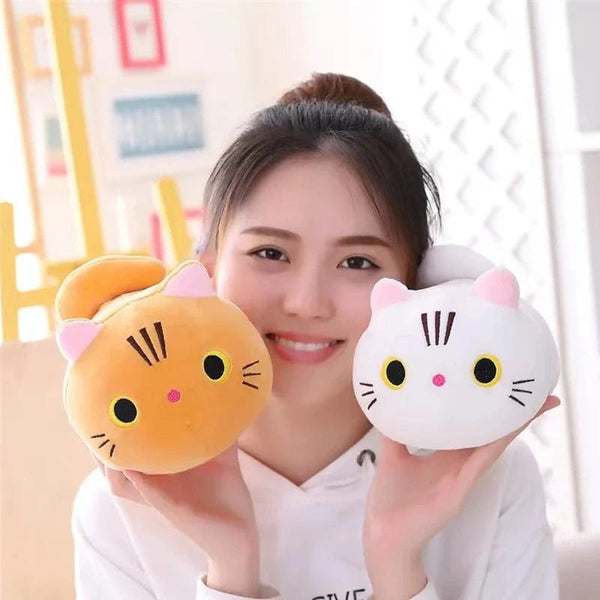 Planet Gates 25CM Lovely Cartoon Cat Dolls Stuffed Soft Animal Kitten Plush Pillow Toys Kawaii White Black Cat Gift for Boys Girls