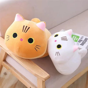 Planet Gates 25CM Lovely Cartoon Cat Dolls Stuffed Soft Animal Kitten Plush Pillow Toys Kawaii White Black Cat Gift for Boys Girls
