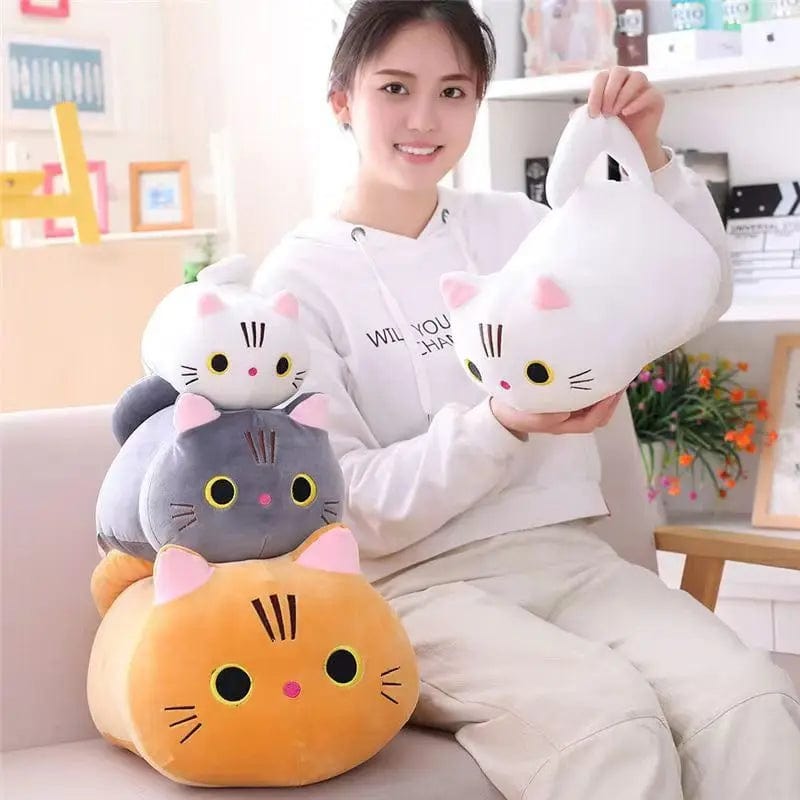 Planet Gates 25CM Lovely Cartoon Cat Dolls Stuffed Soft Animal Kitten Plush Pillow Toys Kawaii White Black Cat Gift for Boys Girls
