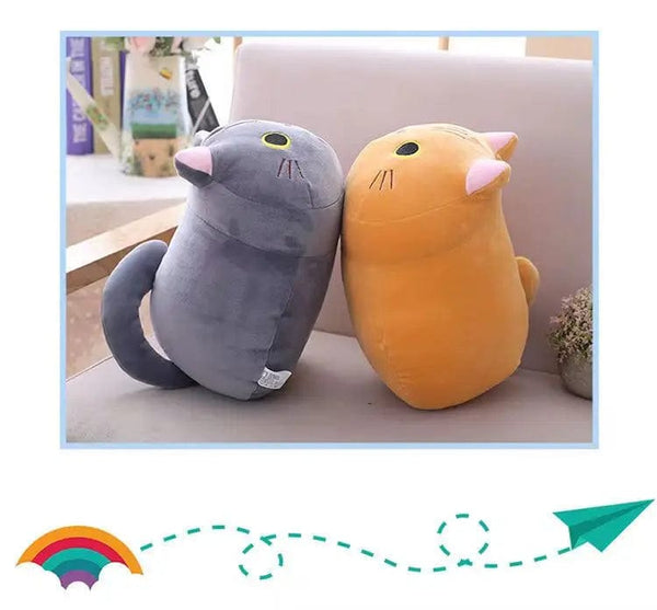 Planet Gates 25CM Lovely Cartoon Cat Dolls Stuffed Soft Animal Kitten Plush Pillow Toys Kawaii White Black Cat Gift for Boys Girls