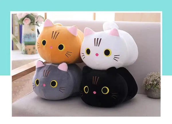 Planet Gates 25CM Lovely Cartoon Cat Dolls Stuffed Soft Animal Kitten Plush Pillow Toys Kawaii White Black Cat Gift for Boys Girls
