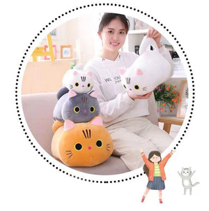 Planet Gates 25CM Lovely Cartoon Cat Dolls Stuffed Soft Animal Kitten Plush Pillow Toys Kawaii White Black Cat Gift for Boys Girls
