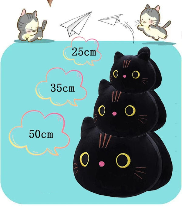 Planet Gates 25CM Lovely Cartoon Cat Dolls Stuffed Soft Animal Kitten Plush Pillow Toys Kawaii White Black Cat Gift for Boys Girls
