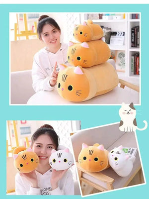 Planet Gates 25CM Lovely Cartoon Cat Dolls Stuffed Soft Animal Kitten Plush Pillow Toys Kawaii White Black Cat Gift for Boys Girls