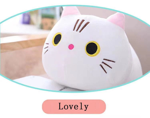 Planet Gates 25CM Lovely Cartoon Cat Dolls Stuffed Soft Animal Kitten Plush Pillow Toys Kawaii White Black Cat Gift for Boys Girls