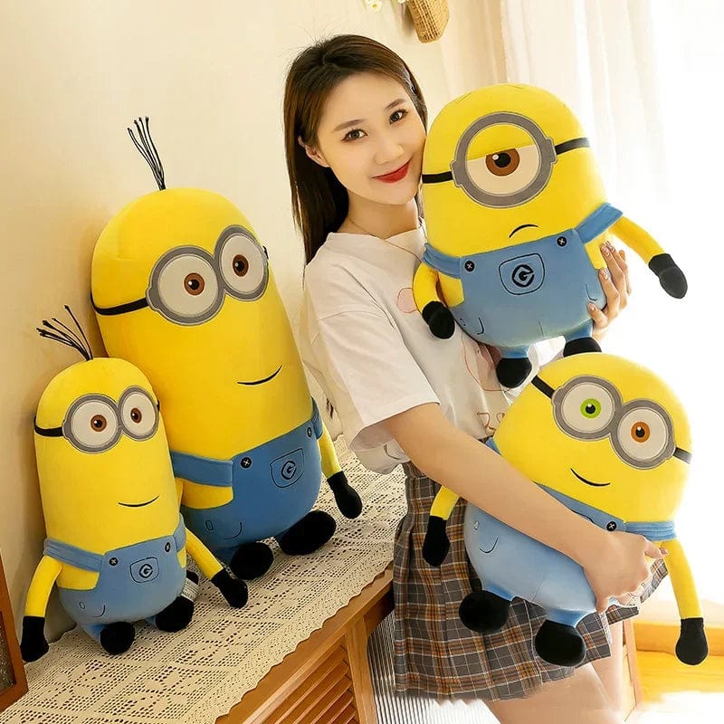 Planet Gates 25cm Minions Movie Periphery Yellow Plush Bob Plush Stuart Stuffed Toys In Jeans Soft Dolls Pillow Decoration Children Birthday Gift