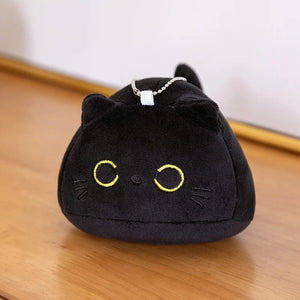 Planet Gates 25cm Round Ball Cat Plush Pillow Toys Soft Stuffed Cartoon Animal Doll Black Cats Nap Cushion Christmas Birthday Gift For Kids