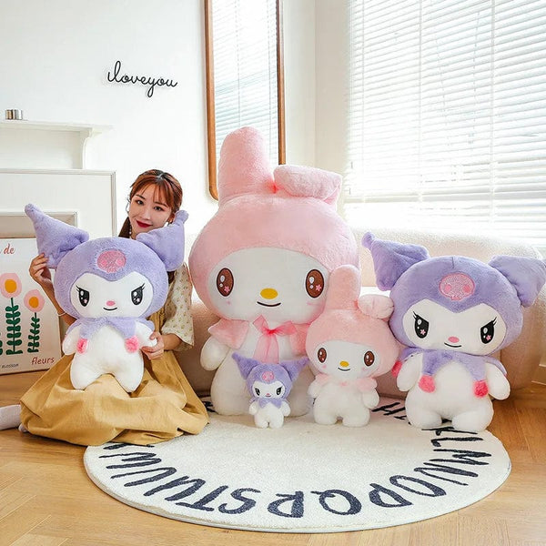 Planet Gates 25CM Sanrio Plush Dolls Cute Plush Toys Kuromi Melody Cartoon Plush Stuffed Toys Soft Pillow Plushies Doll Birthday Gifts Girls