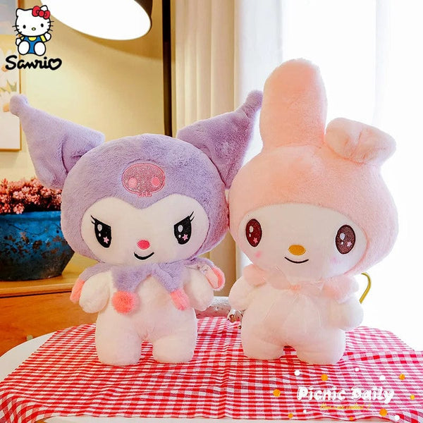 Planet Gates 25CM Sanrio Plush Dolls Cute Plush Toys Kuromi Melody Cartoon Plush Stuffed Toys Soft Pillow Plushies Doll Birthday Gifts Girls