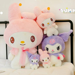 Planet Gates 25CM Sanrio Plush Dolls Cute Plush Toys Kuromi Melody Cartoon Plush Stuffed Toys Soft Pillow Plushies Doll Birthday Gifts Girls
