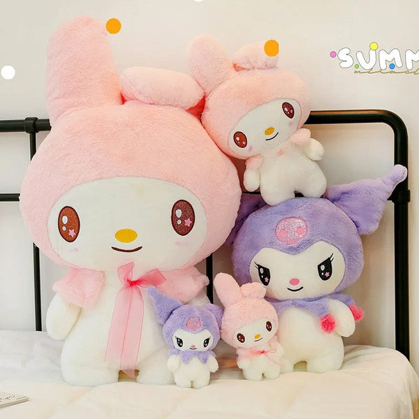 Planet Gates 25CM Sanrio Plush Dolls Cute Plush Toys Kuromi Melody Cartoon Plush Stuffed Toys Soft Pillow Plushies Doll Birthday Gifts Girls