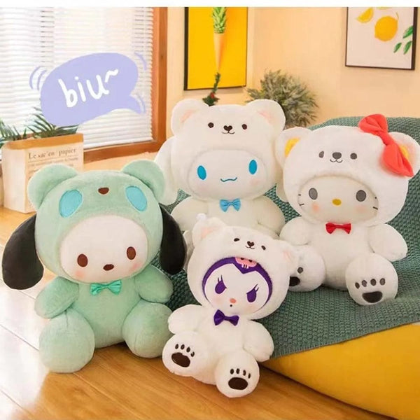Planet Gates 25cm Sanrio Plush Toy Hello Kitty Cinnamonroll Pochacco Kuromi Plushie Toys Stuffed Cute Cartoon Doll Birthday Christmas Gift
