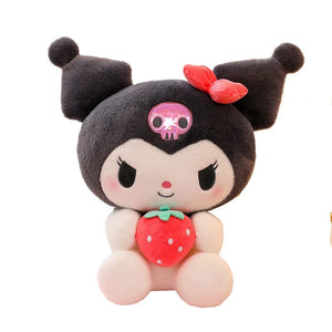 Planet Gates 25cm Sanrio Strawberry Kuromi Pillow Plush Toy Girls Soft Stuffed Animal Toys Strawberry Melody Doll Gift
