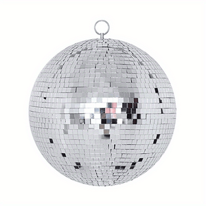 Planet Gates 25cm Silver 1pc, Glass Mirror Reflective Disco Ball Christmas Ball Bar Photography Props Wedding Baking Cake Decoration Decoration