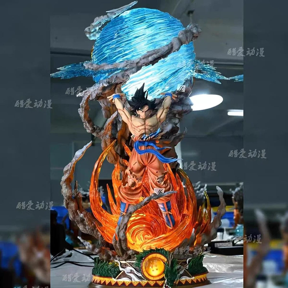 Planet Gates 25cm Son Goku Dragon Ball Anime Figure Super Genki Bomb Luminous Figures Gk Figurine Pvc Statue Model Doll Collectible Gifts  To