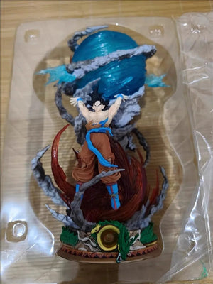 Planet Gates 25cm Son Goku Dragon Ball Anime Figure Super Genki Bomb Luminous Figures Gk Figurine Pvc Statue Model Doll Collectible Gifts  To