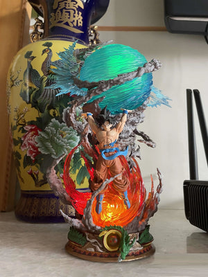 Planet Gates 25cm Son Goku Dragon Ball Anime Figure Super Genki Bomb Luminous Figures Gk Figurine Pvc Statue Model Doll Collectible Gifts  To