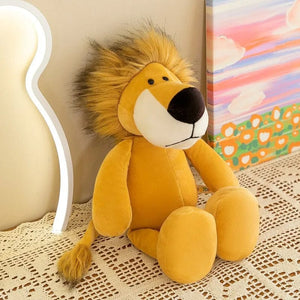 Planet Gates 25cm Stuffed Lifelike Lion Tiger Elephant Monkey Leopard Giraffe Raccoon Doll Simulation Forest Animals Plush Toys for Kids Gift