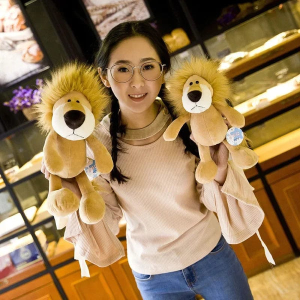 Planet Gates 25cm Stuffed Lifelike Lion Tiger Elephant Monkey Leopard Giraffe Raccoon Doll Simulation Forest Animals Plush Toys for Kids Gift