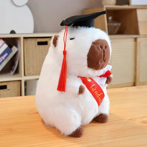 Planet Gates 25cm White Capybara Graduate Plush Dolls Doctor Capybara Owl Bear Plush Toy Cute Stuffed Animal Toy Doll Soft Cartoon Pillow Graduation Gift