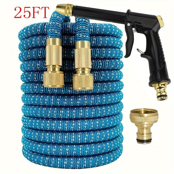 Planet Gates 25FT 1 Roll, New Retractable Water Hose Car Wash Flowers Magic Hose Magic Water Hose Home Car Wash Garden Hose 3 Times Retractable Spray Gun 5.18meter、25FT、15.24meter、22.86meter、30.48meter、38.1meter