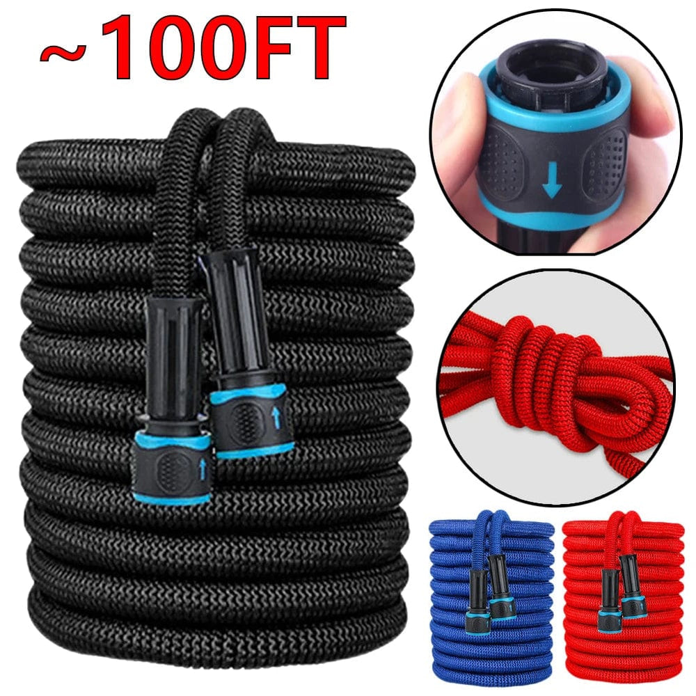 Planet Gates 25FT-200FT Expandable Flexible Water Hose Car Wash Hose Water Gun Hose Garden Sprayer Gardening Watering Hose Irrigation Tools