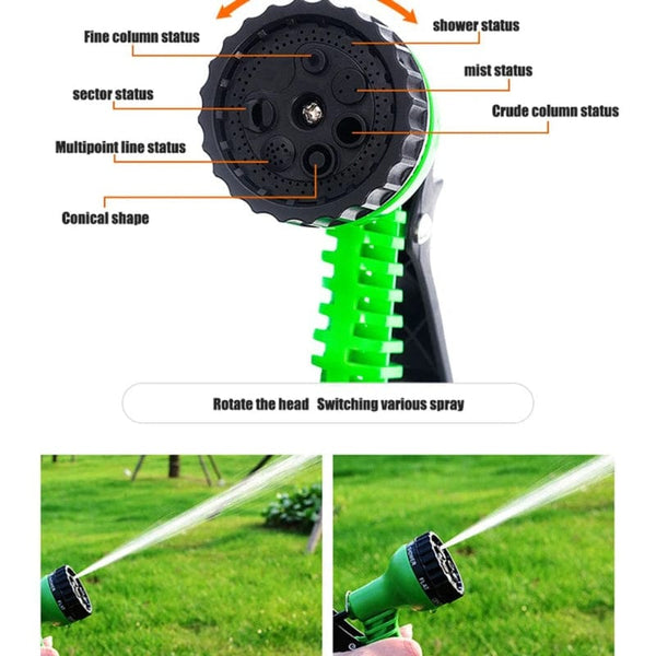 Planet Gates 25FT-200FT Garden Hose Telescopic Flexible Water Hose Plastic Hose Car Wash Water Gun Garden Sprayer Irrigation Irrigation Tools
